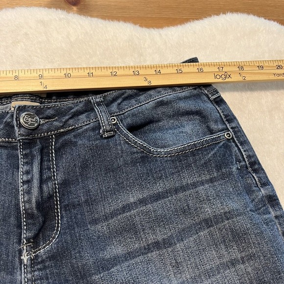 Earl JeansWomens Embroidered Stretch Denim Cropped Pants Flap Pockets Size 10 - Picture 10 of 12